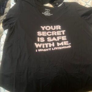 Torrid Black Tee with Pink Text